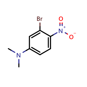 Chemical structure of 3-Bromo-N,N-dimethyl-4-nitroaniline , CAS 225655-27-6, AChemBlock AD288145