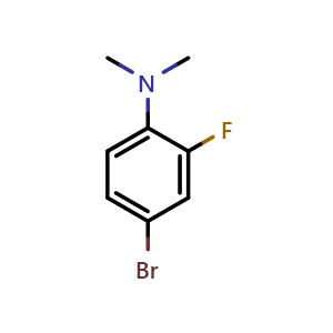 Chemical structure of 4-Bromo-2-fluoro-N,N-dimethylaniline , CAS 887268-20-4, AChemBlock AD288149