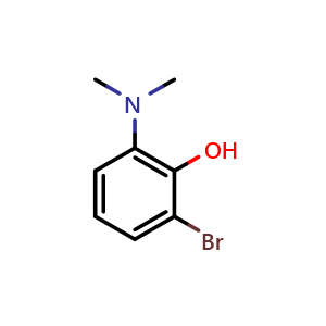 Chemical structure of 2-bromo-6-(dimethylamino)phenol , CAS 1243344-71-9, AChemBlock AD288150