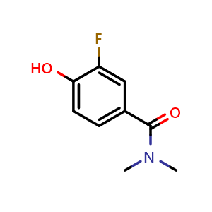 Chemical structure of 3-fluoro-4-hydroxy-N,N-dimethylbenzamide , CAS 1236284-45-9, AChemBlock AD288154