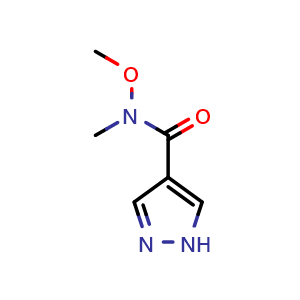 Chemical structure of N-methoxy-N-methyl-1H-pyrazole-4-carboxamide , CAS 1149587-06-3, AChemBlock AD288158