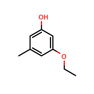 Chemical structure of 3-Ethoxy-5-methylphenol , CAS 24741-99-9, AChemBlock AD288169