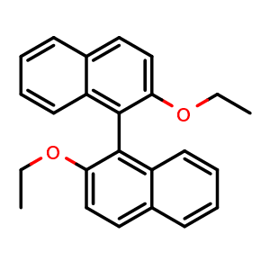 Chemical structure of 1,1'-Binaphthalene, 2,2'-diethoxy- , CAS 19491-17-9, AChemBlock AD288170