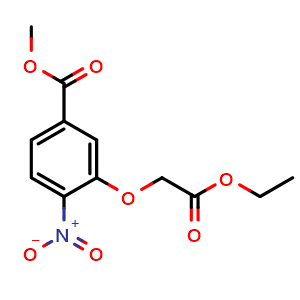 Chemical structure of Methyl 3-(2-ethoxy-2-oxoethoxy)-4-nitrobenzoate , CAS 214848-28-9, AChemBlock AD288184