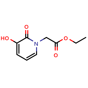 Chemical structure of Ethyl 2-(3-hydroxy-2-oxopyridin-1(2H)-yl)acetate , CAS 95215-70-6, AChemBlock AD288188
