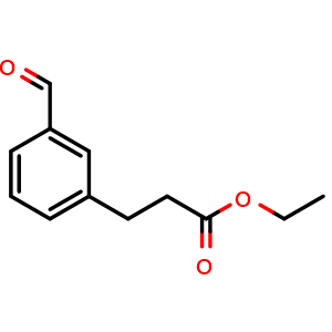 Chemical structure of Ethyl 3-(3-formylphenyl)propanoate , CAS 110114-05-1, AChemBlock AD288195