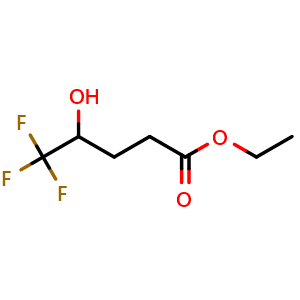 Chemical structure of Ethyl 5,5,5-Trifluoro-4-hydroxypentanoate , CAS 70961-06-7, AChemBlock AD288196
