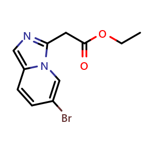 Chemical structure of Ethyl 2-(6-bromoimidazo[1,5-a]pyridin-3-yl)acetate , CAS 2107992-55-0, AChemBlock AD288200
