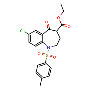 Chemical structure of Ethyl 7-Chloro-5-oxo-1-toxyl-2,3,4,5,-tetrahydro-1H-benzo[b]azepine-4-carboxylate , CAS 1133419-00-7, AChemBlock AD288211
