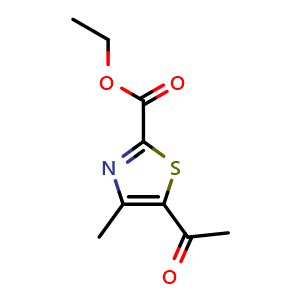 Chemical structure of Ethyl 5-acetyl-4-methylthiazole-2-carboxylate , CAS 100289-14-3, AChemBlock AD288226