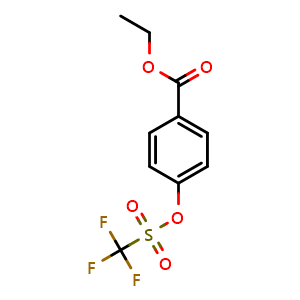 Chemical structure of Ethyl 4-(((trifluoromethyl)sulfonyl)oxy)benzoate , CAS 125261-30-5, AChemBlock AD288246