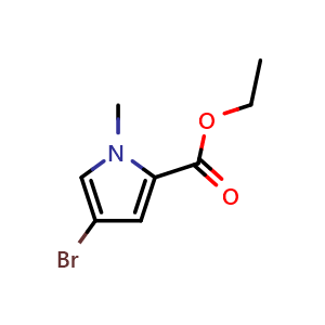 Chemical structure of Ethyl 4-bromo-1-methyl-1H-pyrrole-2-carboxylate , CAS 516465-78-4, AChemBlock AD288250
