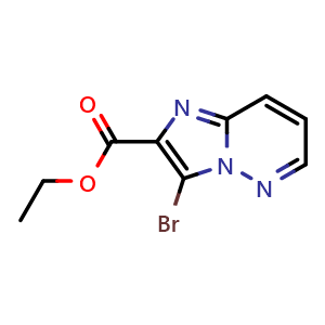 Chemical structure of Ethyl 3-bromoimidazo[1,2-b]pyridazine-2-carboxylate , CAS 1824279-08-4, AChemBlock AD288257