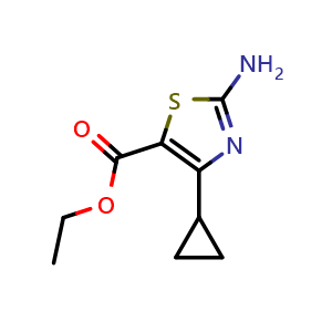 Chemical structure of Ethyl 2-amino-4-cyclopropylthiazole-5-carboxylate , CAS 1205561-31-4, AChemBlock AD288259