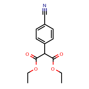 Chemical structure of Diethyl 2-(4-cyanophenyl)malonate , CAS 201404-26-4, AChemBlock AD288271