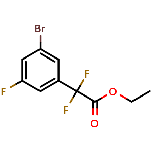 Chemical structure of Ethyl 2-(3-bromo-5-fluorophenyl)-2,2-difluoroacetate , CAS 2833669-69-3, AChemBlock AD288272