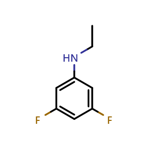 Chemical structure of N-ethyl-3,5-difluoroaniline , CAS 119284-23-0, AChemBlock AD288283