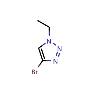 Chemical structure of 4-Bromo-1-ethyl-1H-1,2,3-triazole , CAS 1393532-87-0, AChemBlock AD288287