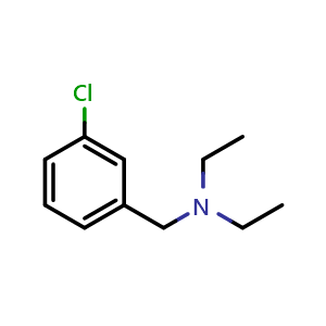 Chemical structure of [(3-chlorophenyl)methyl]diethylamine , CAS 27958-93-6, AChemBlock AD288292