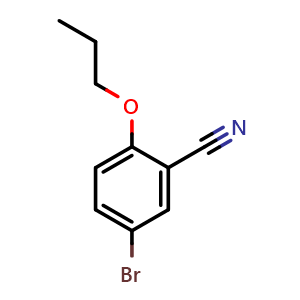 Chemical structure of 5-Bromo-2-propoxybenzonitrile , CAS 279262-21-4, AChemBlock AD288295