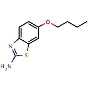 Chemical structure of 6-Butoxybenzo[d]thiazol-2-amine , CAS 14372-65-7, AChemBlock AD288302