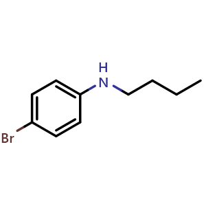 Chemical structure of 4-bromo-N-butylaniline , CAS 81100-29-0, AChemBlock AD288306