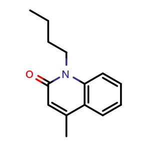 Chemical structure of 1-Butyl-4-methylquinolin-2(1H)-one , CAS 32511-84-5, AChemBlock AD288307