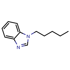 Chemical structure of 1-pentyl-1H-benzo[d]imidazole , CAS 126401-68-1, AChemBlock AD288309