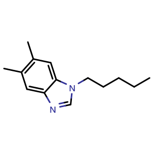 Chemical structure of 1-pentyl-5,6-dimethyl-1H-benzo[d]imidazole , CAS 941306-93-0, AChemBlock AD288310