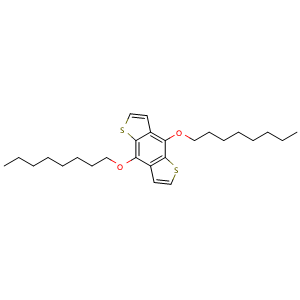 Chemical structure of 4,8-Bis(octyloxy)benzo[1,2-b:4,5-b']dithiophene , CAS 1098102-94-3, AChemBlock AD288317
