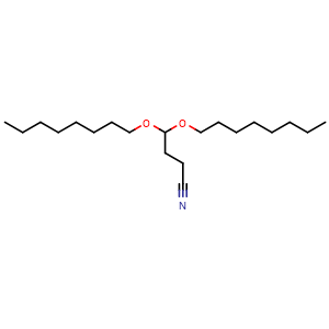 Chemical structure of 4,4-Bis(octyloxy)butanenitrile , CAS 1627510-69-3, AChemBlock AD288318
