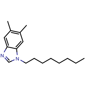 Chemical structure of 5,6-Dimethyl-1-octyl-1H-benzimidazole , CAS 954519-06-3, AChemBlock AD288319