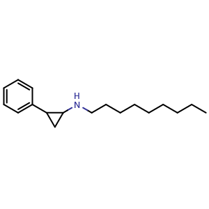 Chemical structure of N-Nonyl-2-phenylcyclopropan-1-amine , CAS 1285288-29-0, AChemBlock AD288321