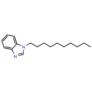 Chemical structure of 1-Decyl-1H-benzo[d]imidazole , CAS 42032-45-1, AChemBlock AD288325
