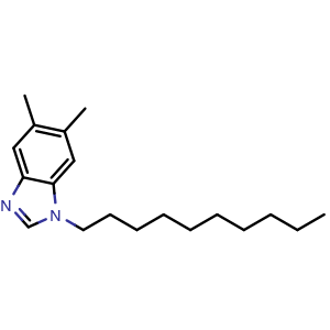 Chemical structure of 1-Decyl-5,6-dimethyl-1H-benzimidazole , CAS 954963-11-2, AChemBlock AD288326