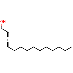 Chemical structure of 2,3-Tetradecadien-1-ol , CAS 2659339-25-8, AChemBlock AD288346