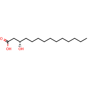 Chemical structure of (S)-3-Hydroxytetradecanoic acid , CAS 35683-15-9, AChemBlock AD288347