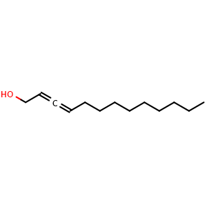 Chemical structure of 2,3-Tridecadien-1-ol , CAS 1309281-36-4, AChemBlock AD288350