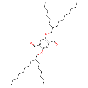 Chemical structure of 2,5-Bis((2-hexyldecyl)oxy)terephthalaldehyde , CAS 2136615-87-5, AChemBlock AD288356