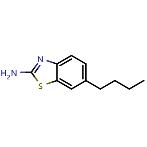 Chemical structure of 6-Butyl-benzothiazol-2-ylamine , CAS 65948-20-1, AChemBlock AD288367