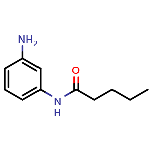 Chemical structure of N-(3-aminophenyl)pentanamide , CAS 59683-84-0, AChemBlock AD288372