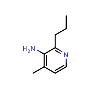 Chemical structure of 4-methyl-2-propylpyridin-3-amine , CAS 1879548-94-3, AChemBlock AD288375