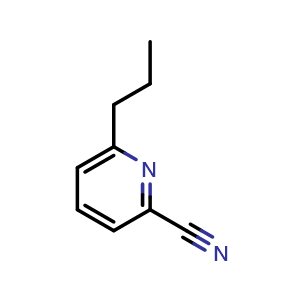 Chemical structure of 6-Propylpicolinonitrile , CAS 112451-60-2, AChemBlock AD288378