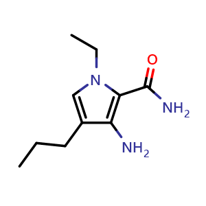 Chemical structure of 3-Amino-1-ethyl-4-propylpyrrole-2-carboxamide , CAS 950172-03-9, AChemBlock AD288379