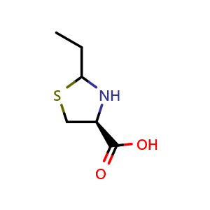 Chemical structure of (4s)-2-Ethylthiazolidine-4-carboxylic acid , CAS 205985-92-8, AChemBlock AD288387
