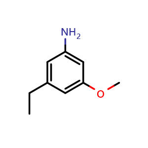 Chemical structure of 3-Ethyl-5-methoxyaniline , CAS 1369874-89-4, AChemBlock AD288396
