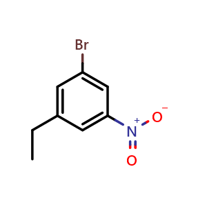 Chemical structure of 1-Bromo-3-ethyl-5-nitrobenzene , CAS 123158-66-7, AChemBlock AD288397
