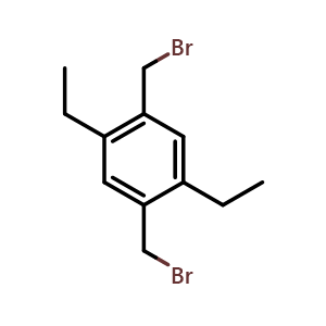 Chemical structure of 1,4-Bis(bromomethyl)-2,5-diethylbenzene , CAS 55231-63-5, AChemBlock AD288398