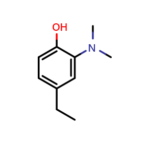 Chemical structure of 2-(dimethylamino)-4-ethylphenol , CAS 857629-77-7, AChemBlock AD288399