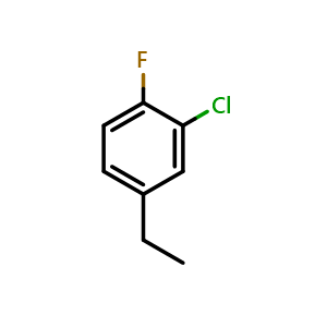 Chemical structure of 2-chloro-4-ethyl-1-fluorobenzene , CAS 2338-49-0, AChemBlock AD288400